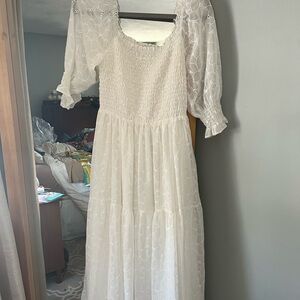 Elegant White Lace Dress